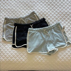 NWT Old Navy Girls Dolphin Hem Shorts 3 pack - Black, Gray, Light Blue